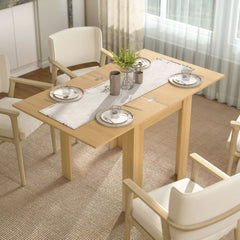HOMCOM Square Dining Table, Modern Small Dining Table with Wood Effect, Space Saving, Non-slip Foot Pads, White