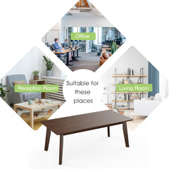 Rectangular Coffee Table with Rubber Legs