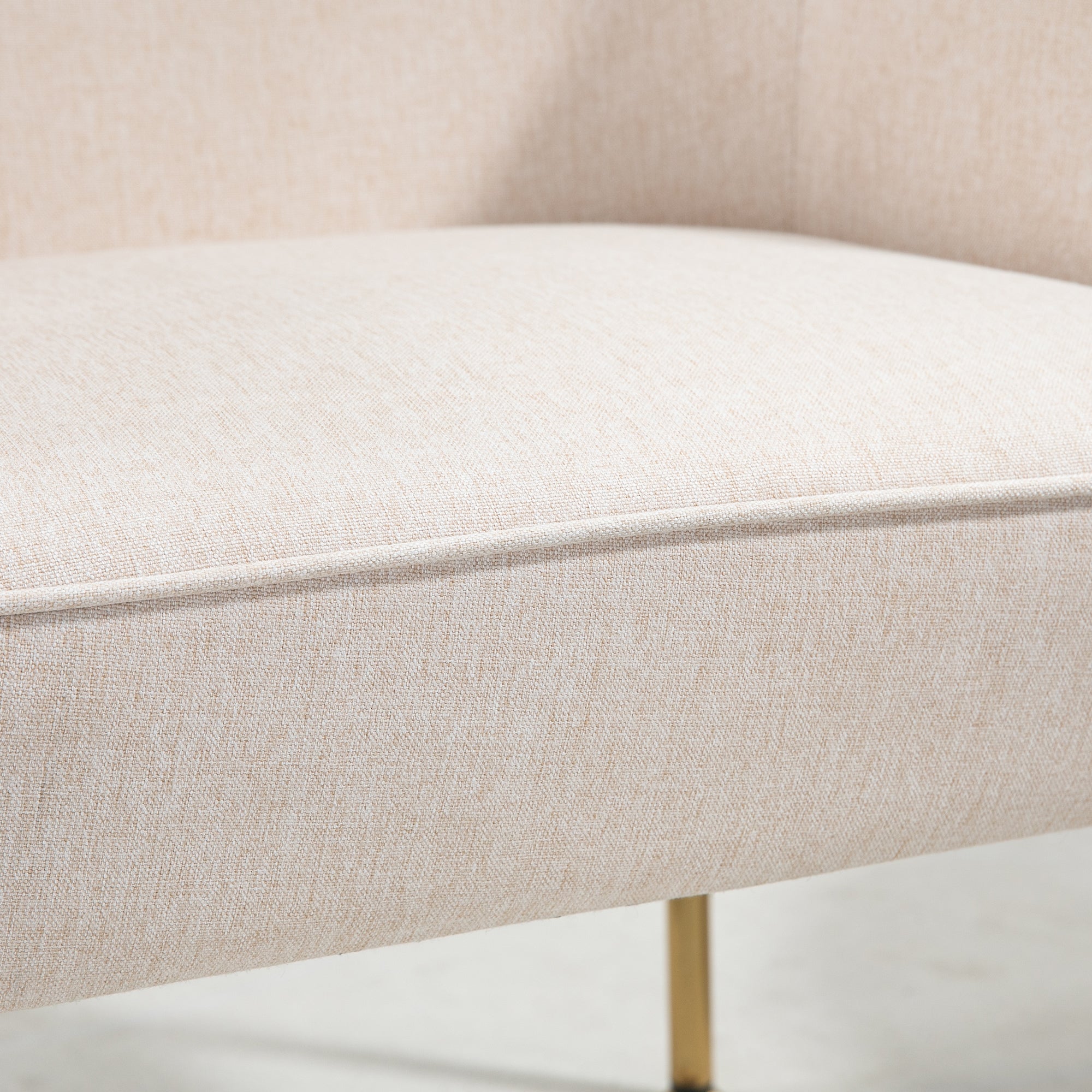 HOMCOM Accent Chair, Living Room Armchair, Vanity Chair with Gold Plating Metal Legs and Soft Padded Seat for Bedroom and Caf√É¬©, Set of 2, White