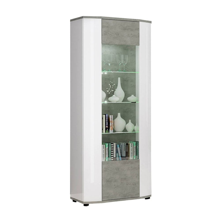 Rondo 10 Tall Display Cabinet 70cm [Concrete Grey]