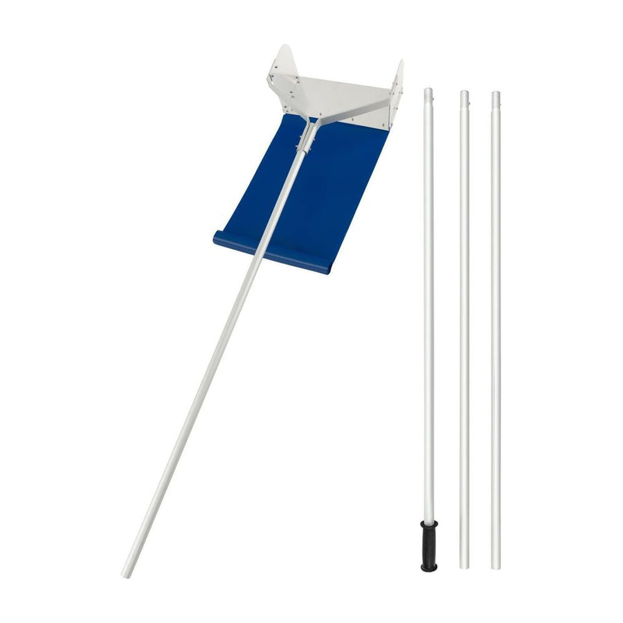 Roof Rake Snow Removal Aluminum Snow Roof Rake with extendable handle and blue snow catcher