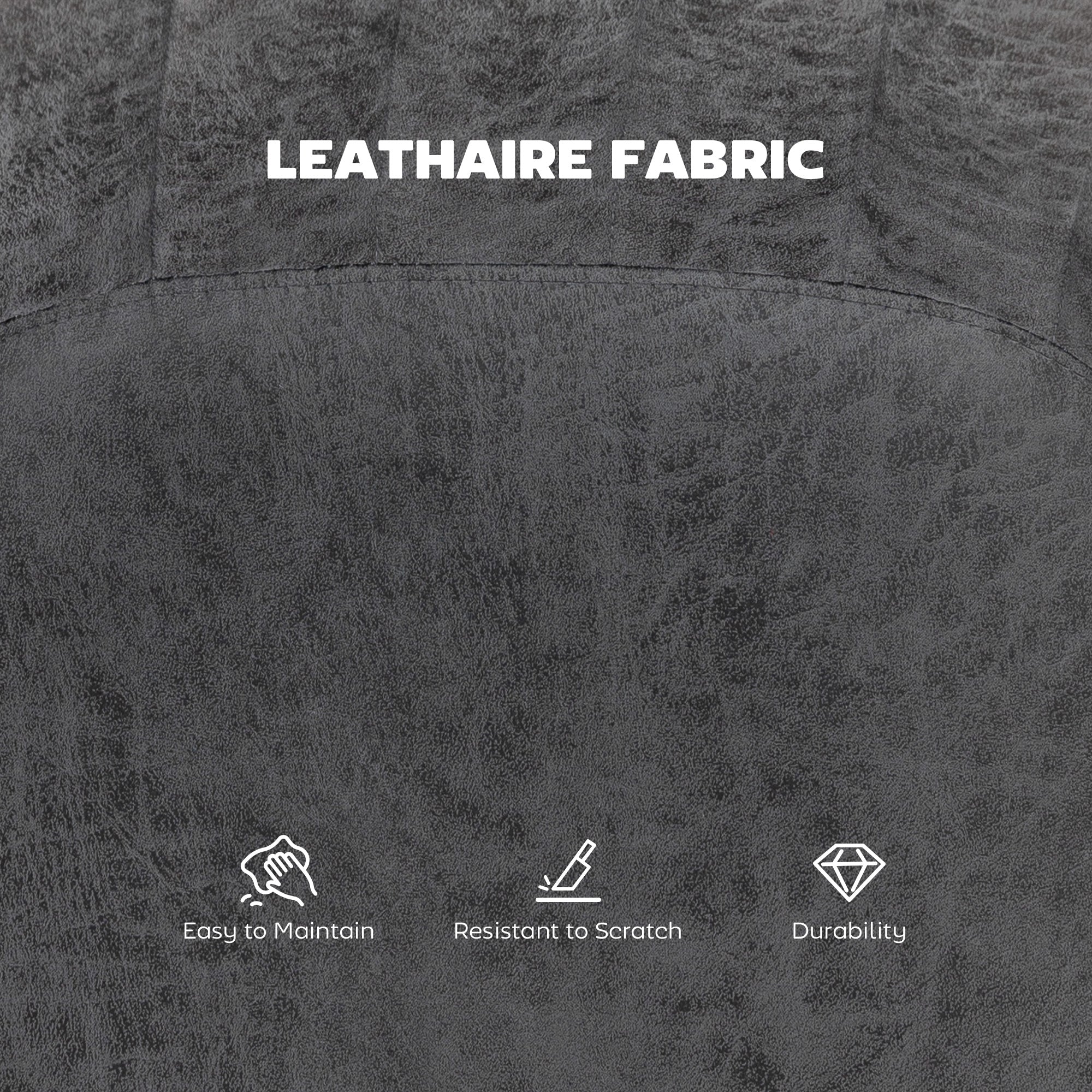 HOMCOM Set of 2 Leathaire Tub Bar Stools - Charcoal Grey