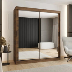 Rubino T3 Sliding Door Wardrobe 180cm with mirrored doors in a room