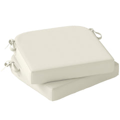 Outsunny Outdoor Chair Seat Cushions Set of 2, Garden Chair Cushions with 7cm Thick Foam & Ties, Cream White