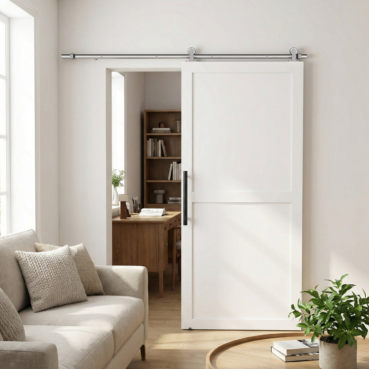 HOMCOM Sliding Door Hardware Kit