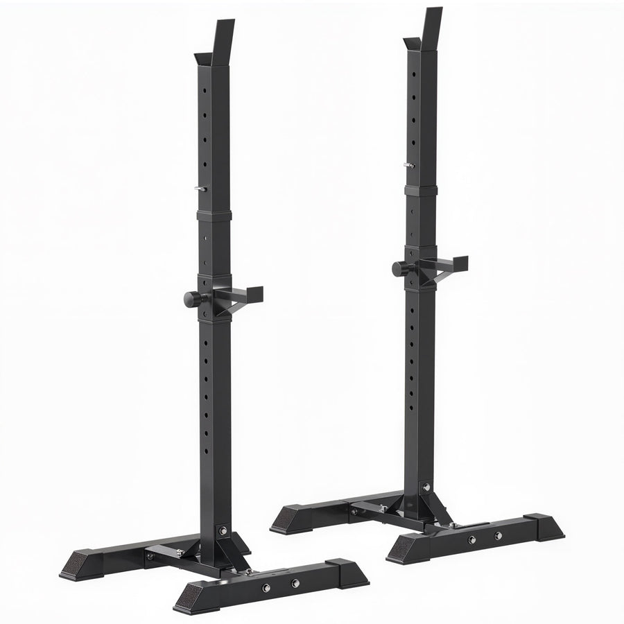 HOMCOM Adjustable Squat Rack, Weight Strength Training Bench Press Rack Weight Bench Supporter for Home Gym Exercise, Max Load 150kg, 124-154cm