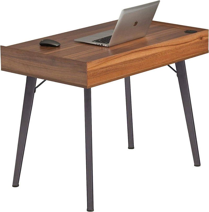 Computer Desk With Drawer Laptop Brown Oak Effect 100 x 60 cm Sherman Retro Home