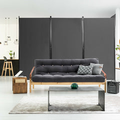 3 Panel Folding Room Divider-Grey