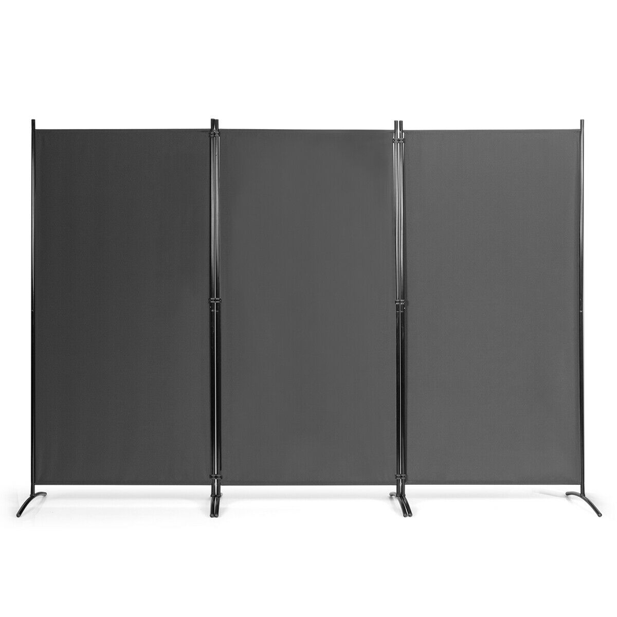 3 Panel Folding Room Divider-Grey