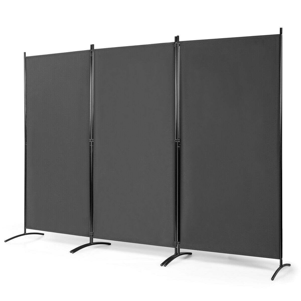 3 Panel Folding Room Divider-Grey