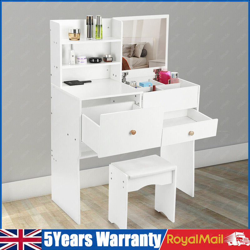 Dressing Table With Flip Up Mirror & Drawers Vanity Bedroom Computer Office Desk