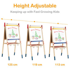 2 IN 1 Kids Art Easel Double Sided Chalk Board Tray