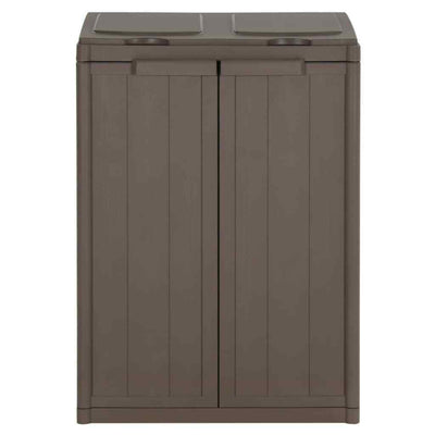 Trash Bin with 2 Doors Brown 65x45x88 cm Polypropylene