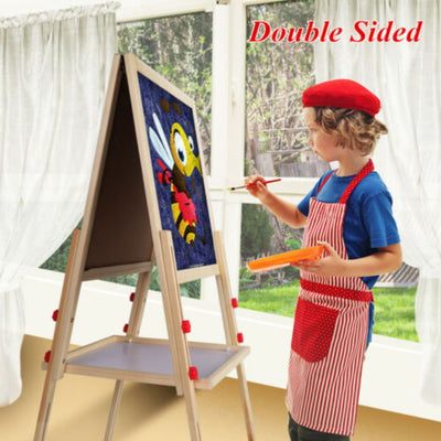 Kid Easel Wooden 3in1 Double Sided Magnetic Children's Drawing Art Chalk Board