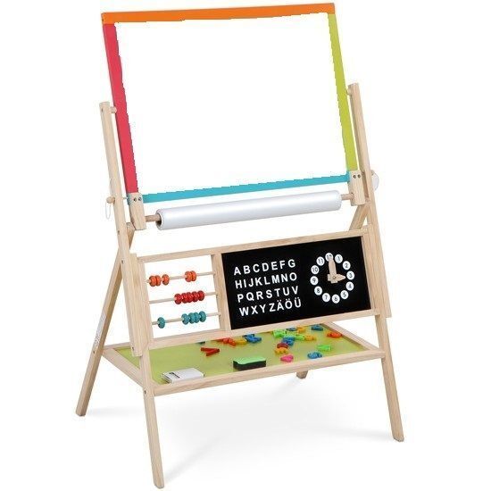 Double Sided Kids Wooden Easel White Black 2 in1 Magnetic Drawing Board Toy