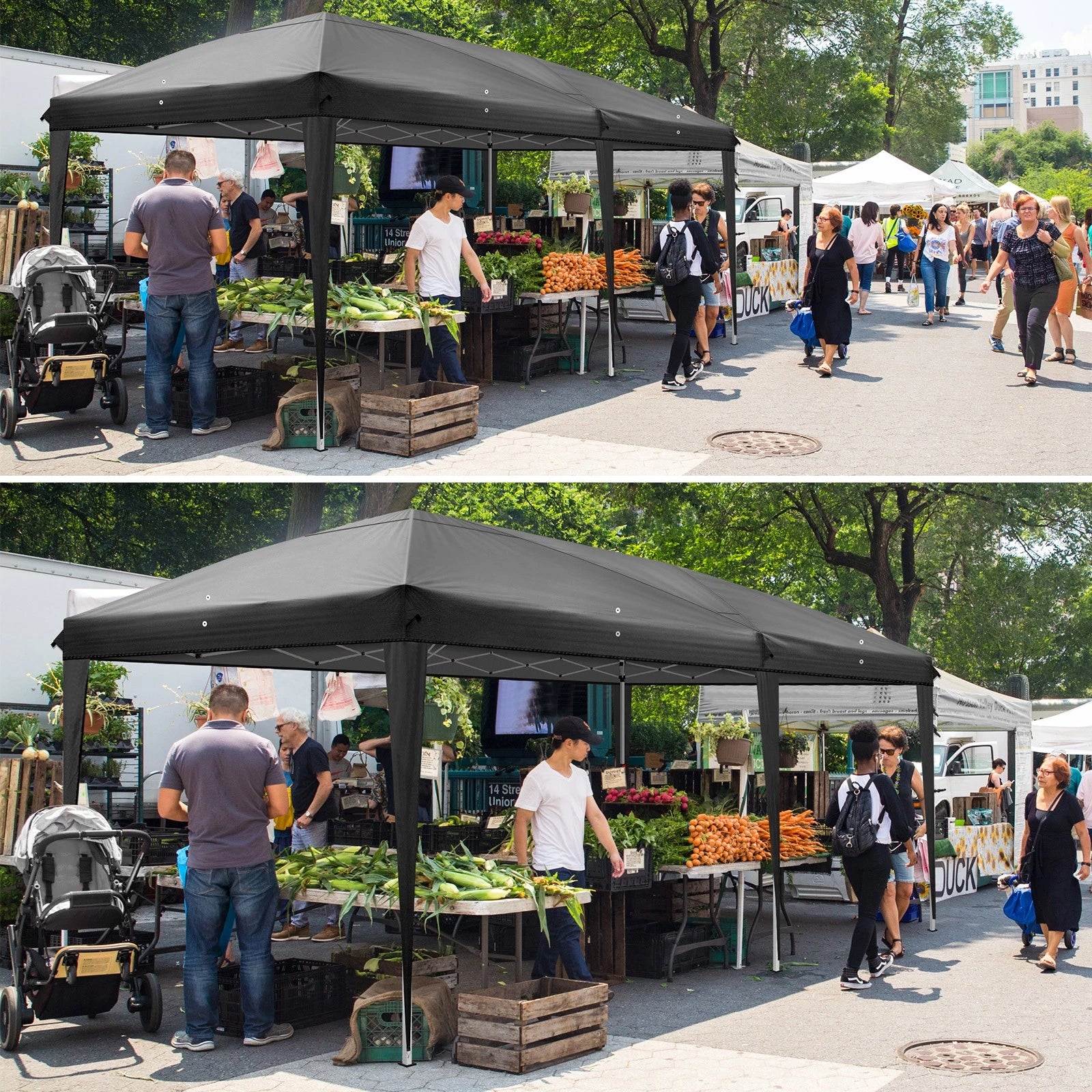 6m x 3m Garden Heavy Duty Pop Up Gazebo Marquee Party Tent Wedding Canopy Black