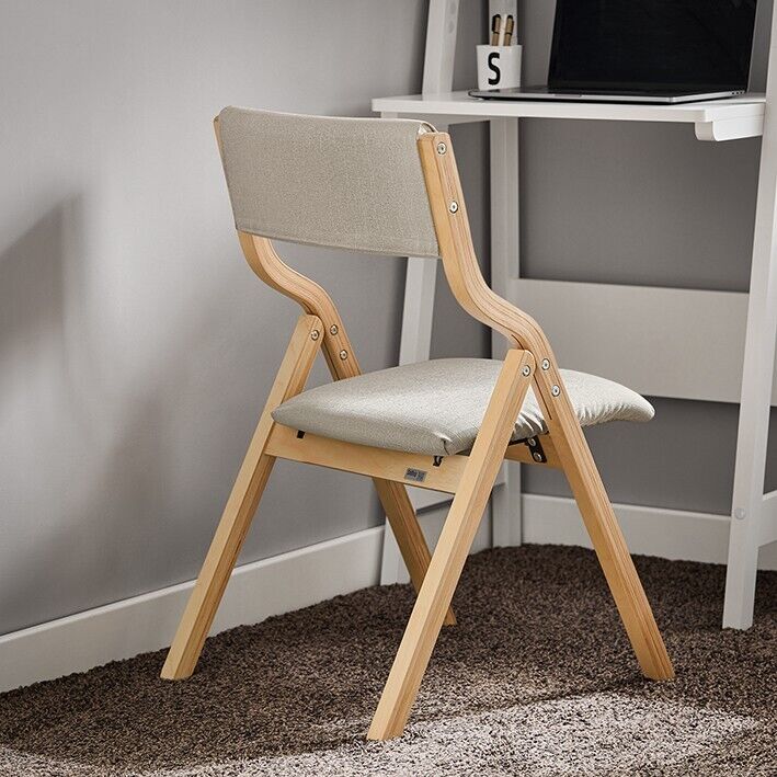 Wooden Padded Folding Dining/ Office / Desk Chair - Grey