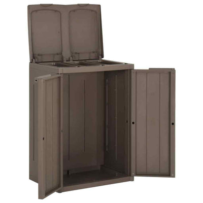 Trash Bin with 2 Doors Brown 65x45x88 cm Polypropylene