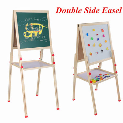 Kid Easel Wooden 3in1 Double Sided Magnetic Children's Drawing Art Chalk Board