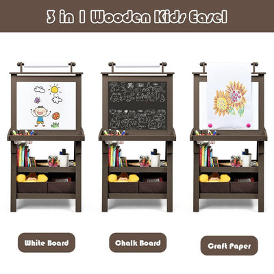 Children's Double-Sided Art Easel with Paper Roll