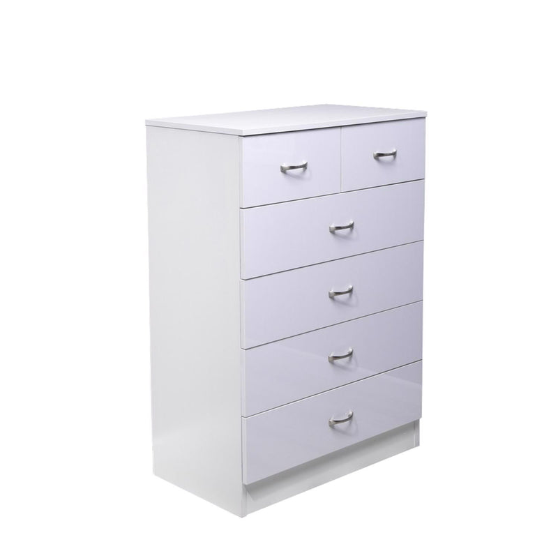 Gloss White Chest of Drawers Large 6 (4+2) Drawers