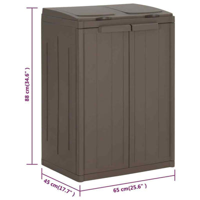 Trash Bin with 2 Doors Brown 65x45x88 cm Polypropylene