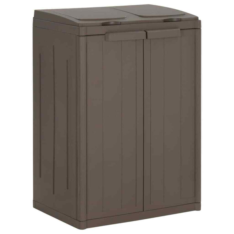 Trash Bin with 2 Doors Brown 65x45x88 cm Polypropylene