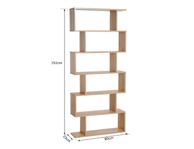 Tall Wooden Bookcase, Display Storage Cabinet Modern Room Divider Shelving Unit