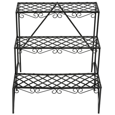 3 TIER METAL GARDEN PLANT POT DISPLAY SHELF STAND FLOWER PATIO DECK IN- OUTDOOR