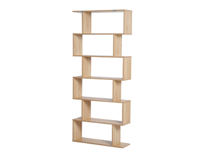 Tall Wooden Bookcase, Display Storage Cabinet Modern Room Divider Shelving Unit