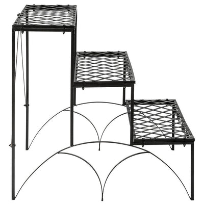 3 TIER METAL GARDEN PLANT POT DISPLAY SHELF STAND FLOWER PATIO DECK IN- OUTDOOR