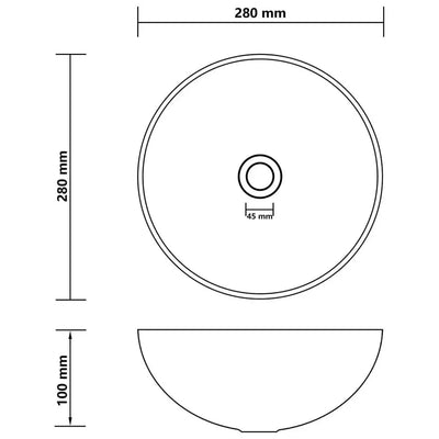 Bathroom Sink Ceramic Dark Grey Round