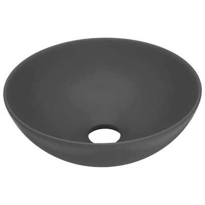 Bathroom Sink Ceramic Dark Grey Round