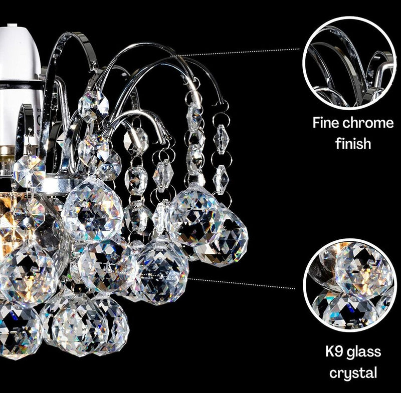 Modern Chandelier Style Ceiling Pendant Light Shade K9 Crystal Glass Shades