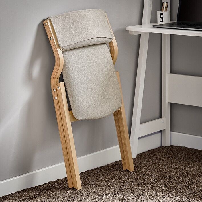 Wooden Padded Folding Dining/ Office / Desk Chair - Grey