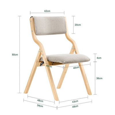 Wooden Padded Folding Dining/ Office / Desk Chair - Grey