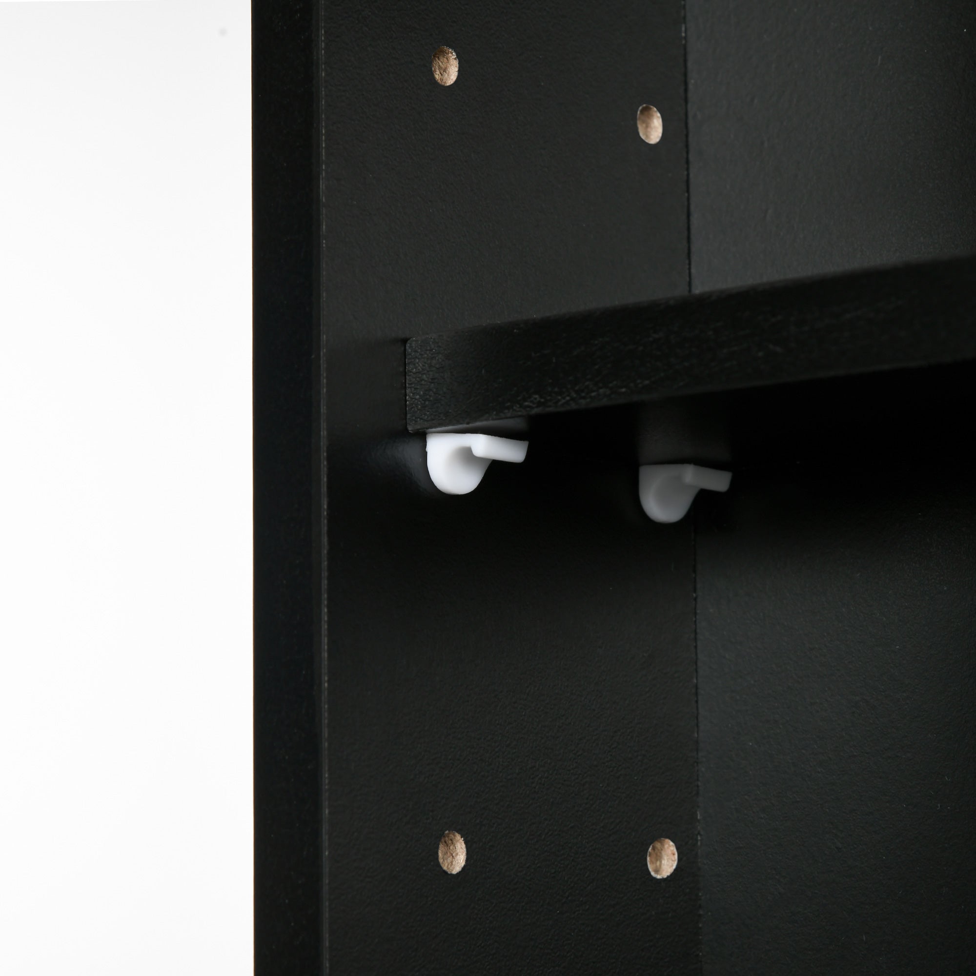 HOMCOM 5-Tier Wall Display Shelf Unit Cabinet w/ 4 Adjustable Shelves Glass Doors Home Office Ornaments 60x80cm Black