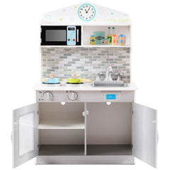 Wooden Play Kitchen with Utensil Set