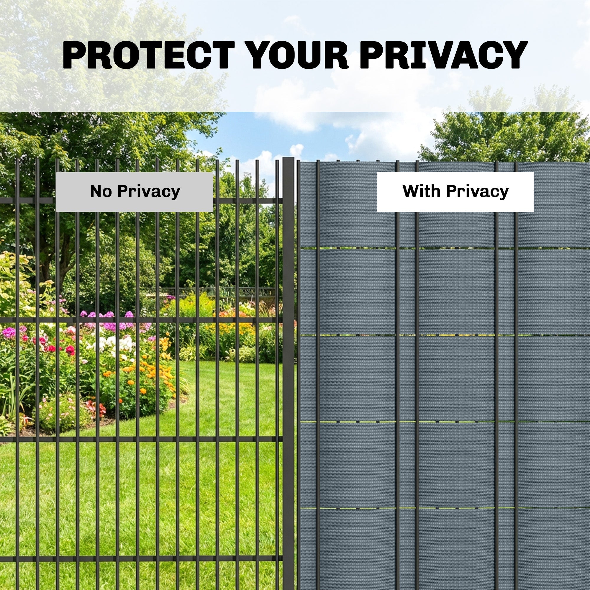 Outsunny 2Pcs Privacy Garden Screen Fence, UV Resistant Waterproof Windbreak Fencing, 35mx19cm, Grey