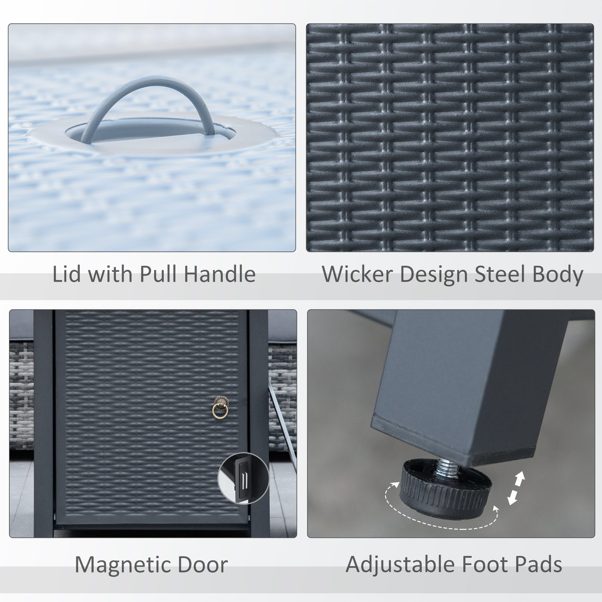 Outsunny 71 x 71cm 40000 BTU Gas Firepit Table - Black/Grey