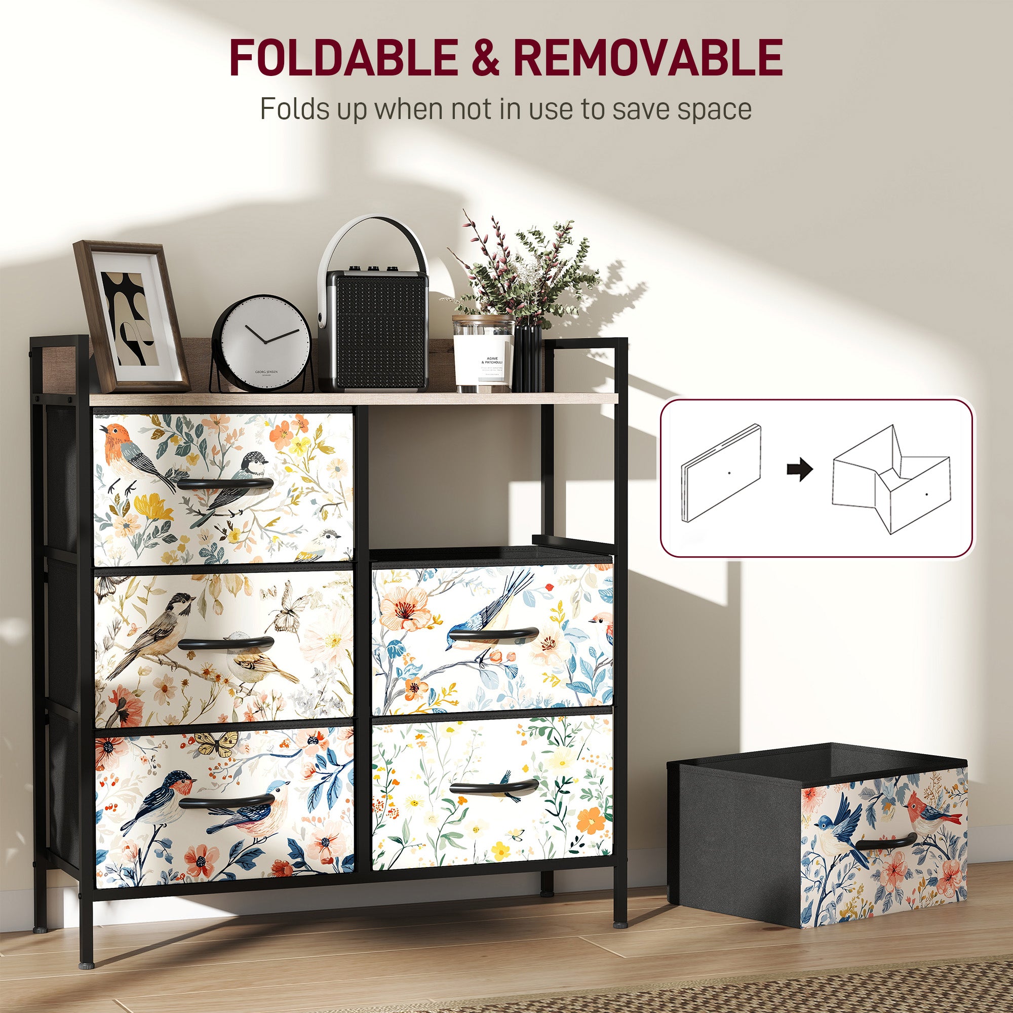 HOMCOM 6-Drawer Chest of Drawers - White