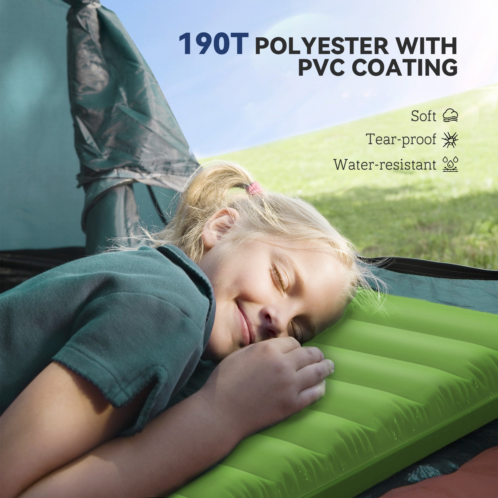Outsunny 2 Person Camping Inflatable Mattress - Green