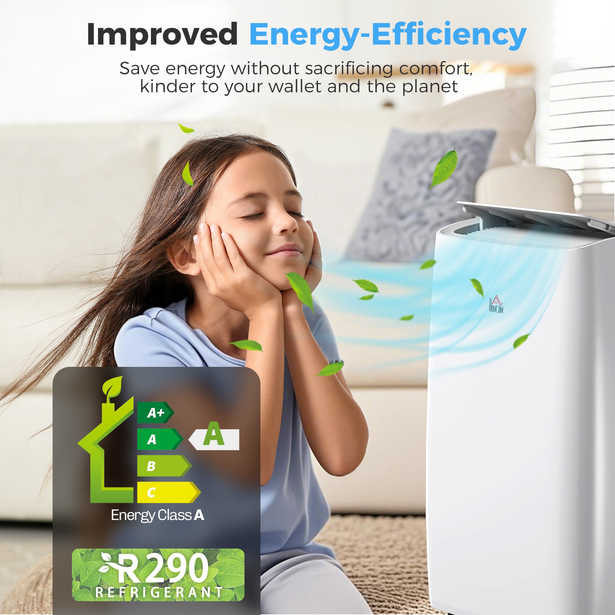 HOMCOM Portable Air Conditioner 12000 BTU, 4-in-1 Air Conditioning Unit, Dehumidifier, Cooling, Fan, Sleep Mode with 3 Speeds, Remote Control, LED Display, 24H Timer, Window Kit, Children Lock, 35m√Ç¬≤