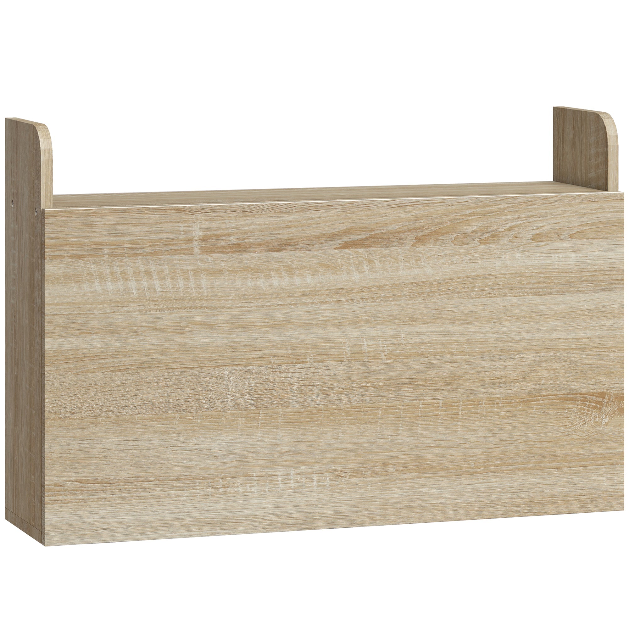 HOMCOM Wall Mounted Desk, Drop Leaf Floating Laptop Desk with Space Saving Storage Compartments for Home Office, Oak