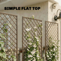 Outsunny Garden Trellis, Decorative Trellis Panels for Climbing Outdoor Plants, Natural Wood Finish