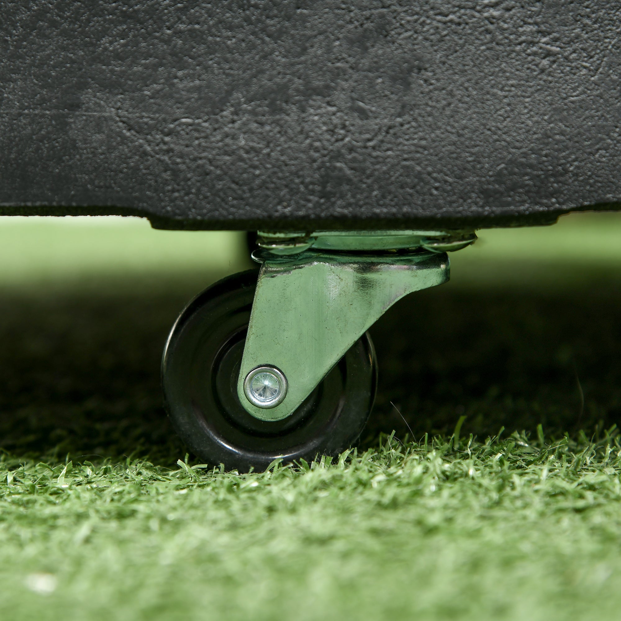 Outsunny 23.5kg Resin Garden Parasol Base with Wheels and Retractable Handles, Round Outdoor Market Umbrella Stand Weight for Poles of 38mm to 48mm, Black