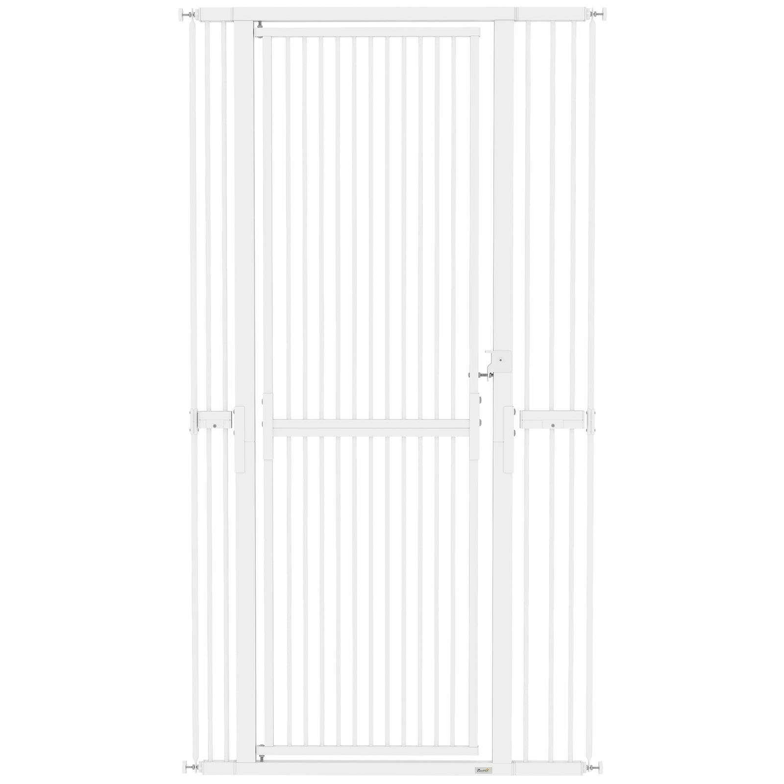 PawHut 180cm Extra Tall Pet Gate with 3.5 cm Narrow Gap, Pressure Mounted No Drilling Cat Gate for Doorways, 77-104cm Width