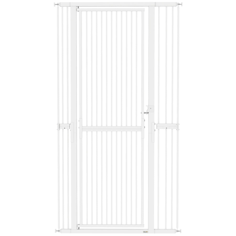 PawHut 180cm Extra Tall Pet Gate with 3.5 cm Narrow Gap, Pressure Mounted No Drilling Cat Gate for Doorways, 77-104cm Width