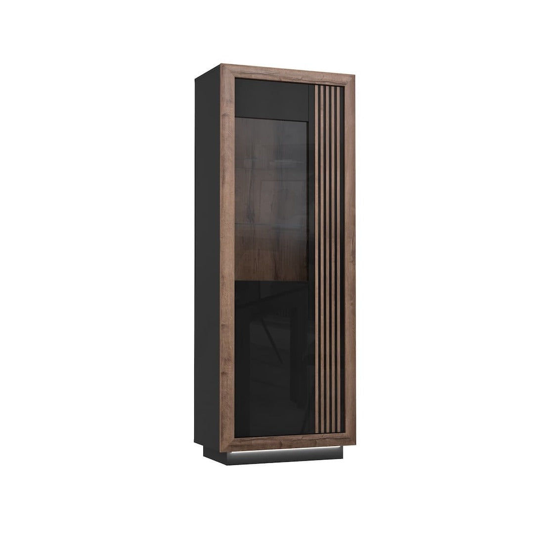 Savona Tall Display Cabinet 73cm [Left] in Black