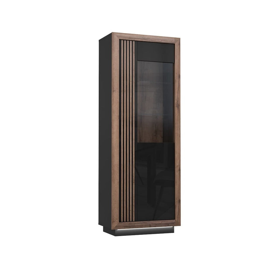 Savona Tall Display Cabinet 73cm [Right] in Black